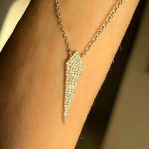 Sterling CZ necklace dagger design